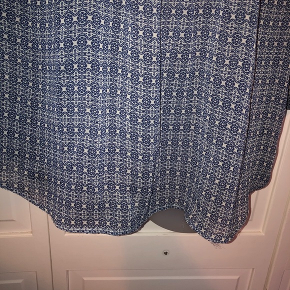 Quarter Button Blue Chiffon Sheer Blouse Pattern - Picture 7 of 11